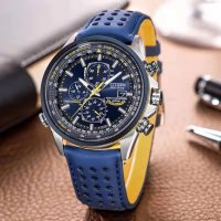 Мъжки ръчен Часовник Citizen Blue Angels World Chronograph дата,ден час в месеца, снимка 2 - Мъжки - 39795590