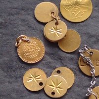 Лот малки месингови монети имитация за накит носия колекция 68361, снимка 3 - Нумизматика и бонистика - 42753234
