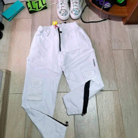 Дамски бял атрактивен спортно елегантен панталон, снимка 3 - Спортни екипи - 38345056