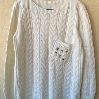 Дамски пуловер с перли - М, снимка 1 - Блузи с дълъг ръкав и пуловери - 40372050