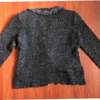 Дамска тъмносива плетена жилетка с дантела, снимка 3 - Жилетки - 31056173