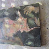 Стара рисувана картина масло върху платно 12, снимка 6 - Картини - 31383307