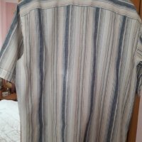 Нова мъжка риза къс ръкав на райета 100 % памук , снимка 4 - Ризи - 29152212