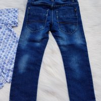 Дънки и риза за момче 18-24 месеца, снимка 6 - Панталони и долнища за бебе - 29315573