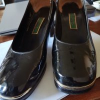 Черни лачени дамски обувки, японски, запазени, # 36, снимка 1 - Дамски обувки на ток - 36712152
