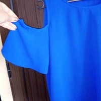 ефирна къса блузка с паднали къси ръкави , снимка 3 - Туники - 29364020