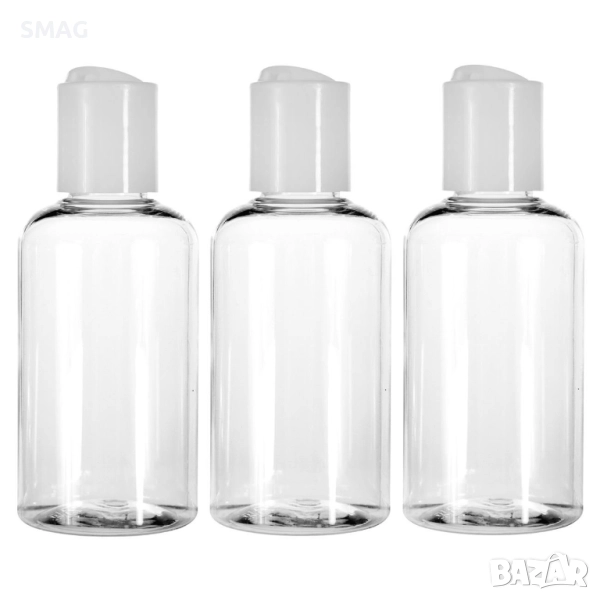 Комплект прозрачни бутилки за пътуване 80 мл – 3 бр._1154325, снимка 1