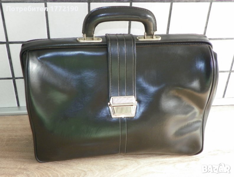 Старинна 60-те или 70-те "Докторска" чанта от изкуствена кожа, снимка 1