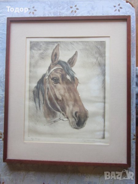 Оригинален офорт  гравюра картина подписана , снимка 1