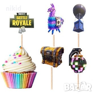 10 бр Фортнайт Fortnite топери клечки за мъфини декорация и украса, снимка 1