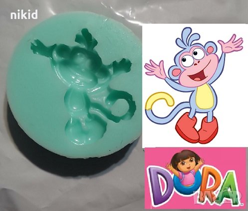 Малка весела Маймунка Ботичко маймунката от Дора силиконов молд форма декорация торта фондан шоколад, снимка 1