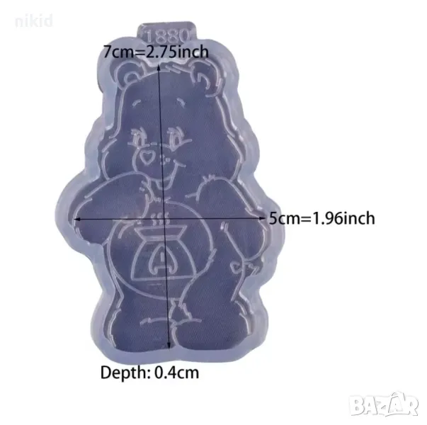 Грижовните мечета The Care Bears мече цял ръст силиконов молд мече смола шоколад декор фондан, снимка 1