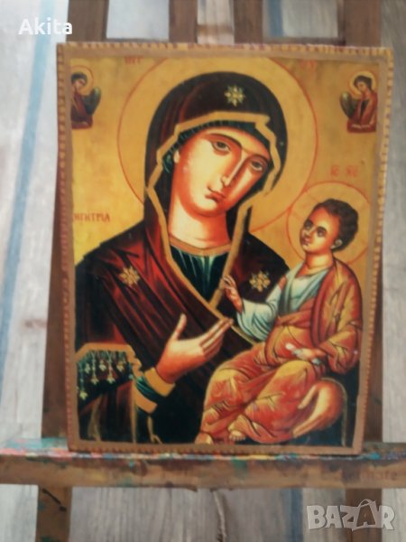 Икона на света Богородица с Младенеца, снимка 1