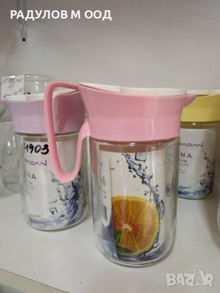 Стъклена каничка 720мл с пластмасов капак / 201903, снимка 1