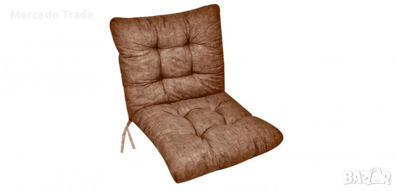 Декоративна външна възглавница за стол с тъмно кафяв гръб, 100х50см, снимка 1