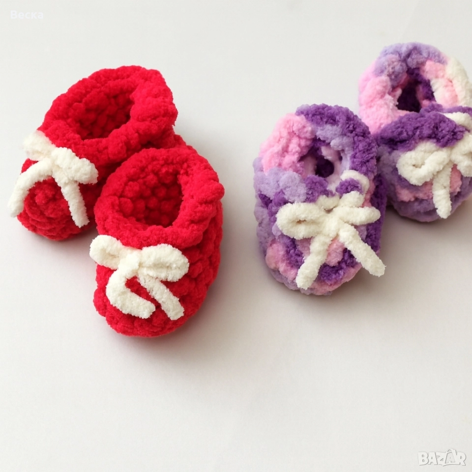 Плетени бебешки терлички, снимка 1