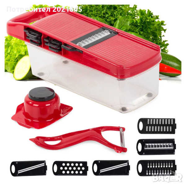 ✨Ръчно ренде, Шест ножа, Пластмасов контейнер, снимка 1