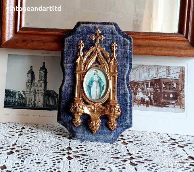 Стар католически домашен иконостас, снимка 1