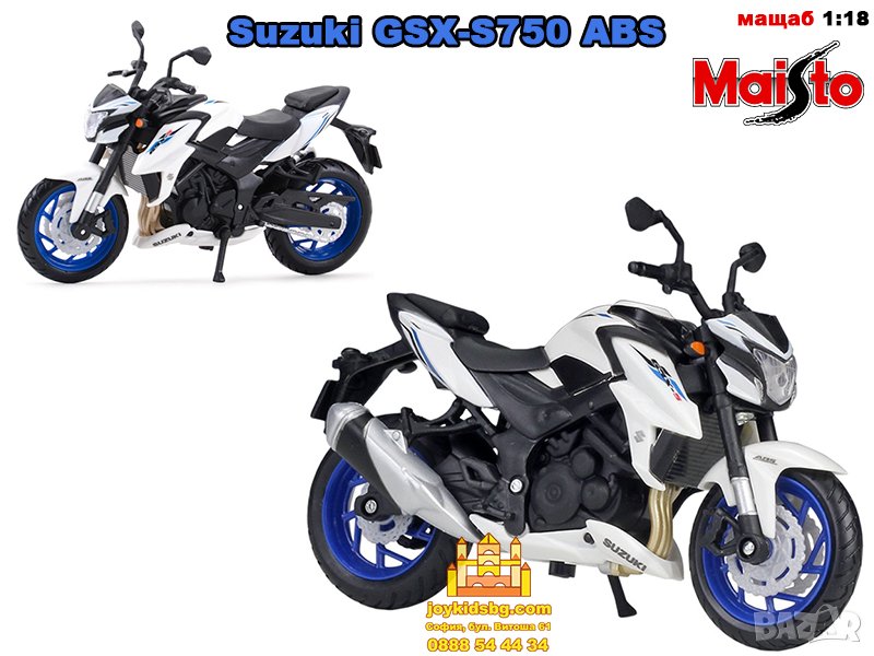 Suzuki GSX-S750 ABS 1:18 Maisto - мащабен модел мотоциклет, снимка 1