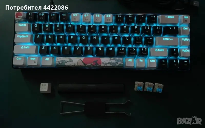 Продавам механична клавиатура често нова не разопакована със сини суечове , снимка 1