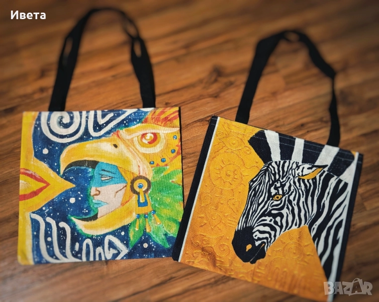 Чанта с уникален авторски принт , снимка 1