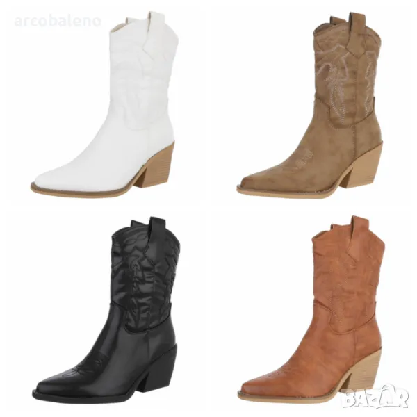Дамски западни и байкърски ботуши, 4цвята , снимка 1