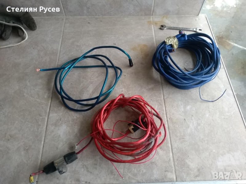 камбанки кабел за аудио звук за  усилвател за автомобил / буфер + захранващ кабел -цена15лв, моля БЕ, снимка 1