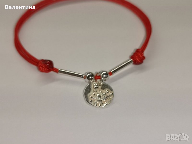 Дамска сребърна гривна с Лотус, снимка 1