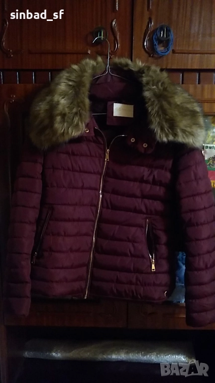 Дамско зимно яке цвят бордо, снимка 1