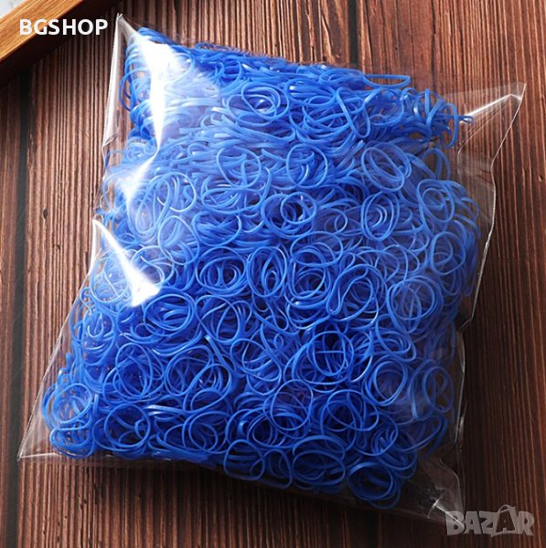 Силиконови ластици за плитки - Сини 1000 броя пакет, снимка 1