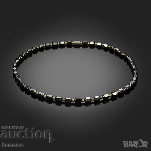 Магнитно колие, гердан с мъниста от хематит, снимка 1