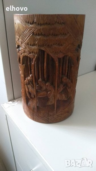 Ръчно изработена саксия от китайски бамбук, снимка 1