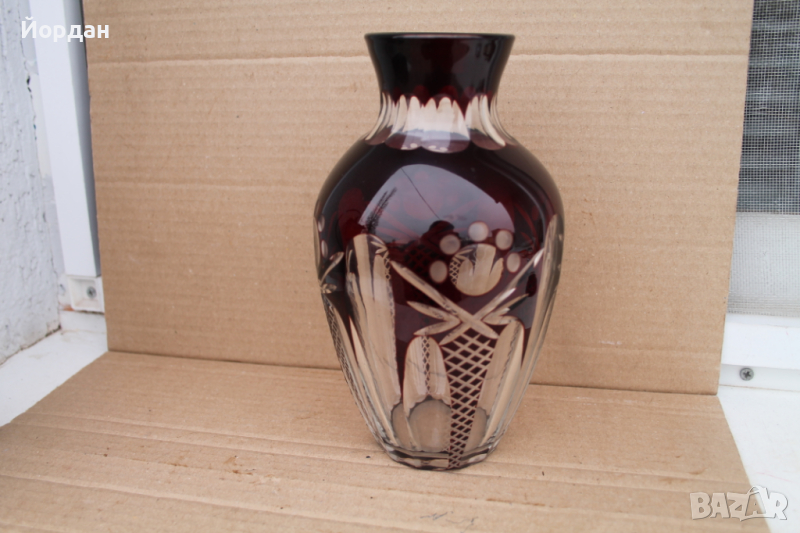 Чешка ваза  кристал Бохемия, снимка 1