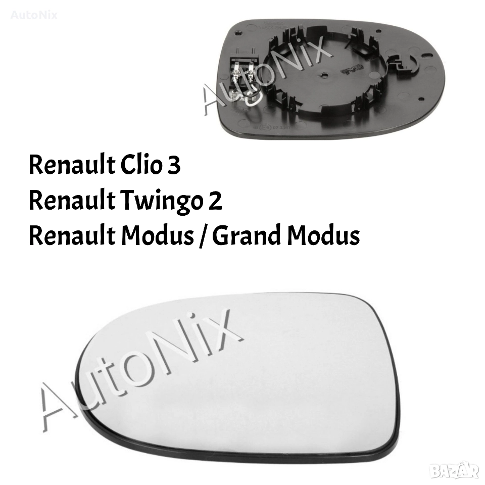 Стъкло за огледало за Renault Clio Twingo Modus подгрев клип туинго, снимка 1
