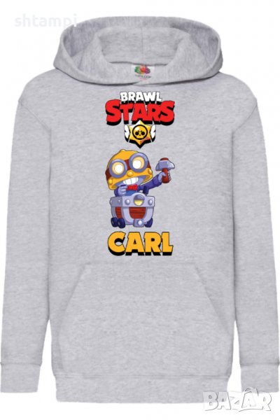Детски Суитчър/Суитшърт Carl,Brawl Stars,Игра,Подарък,Изненада,Забавление,Рожден Ден, снимка 1