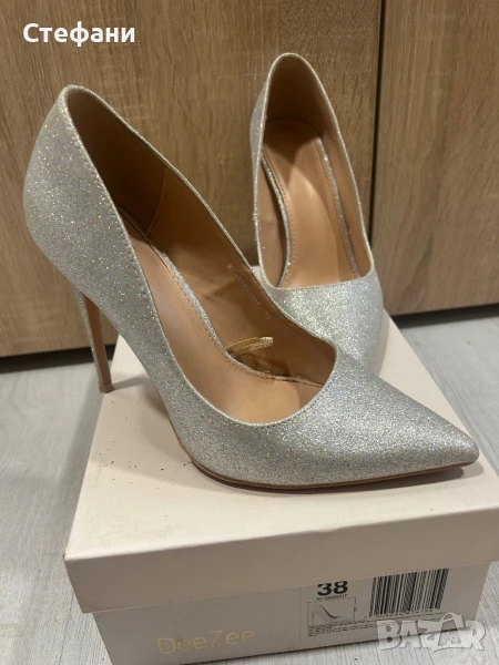 Обувки с висок ток - 38 номер, снимка 1