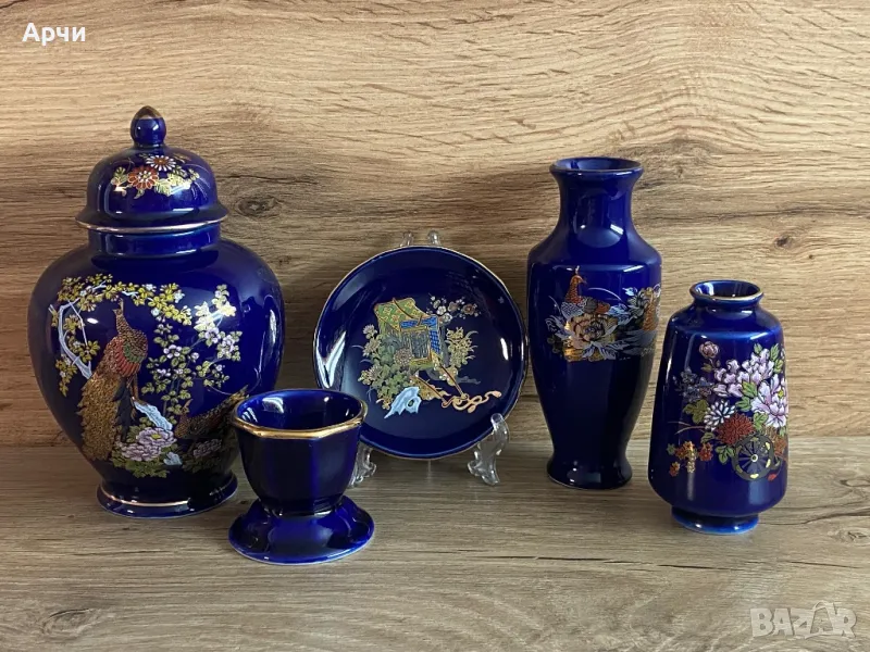 Винтидж Кобалтово синьо със злато, снимка 1