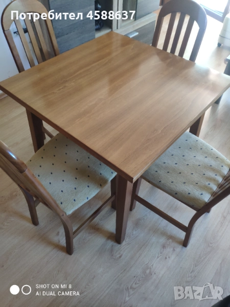 Продавам трапезна маса и пет броя столове към нея., снимка 1