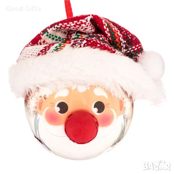 6 броя Комплект коледни топки, Дядо Коледа, 6.5см, снимка 1