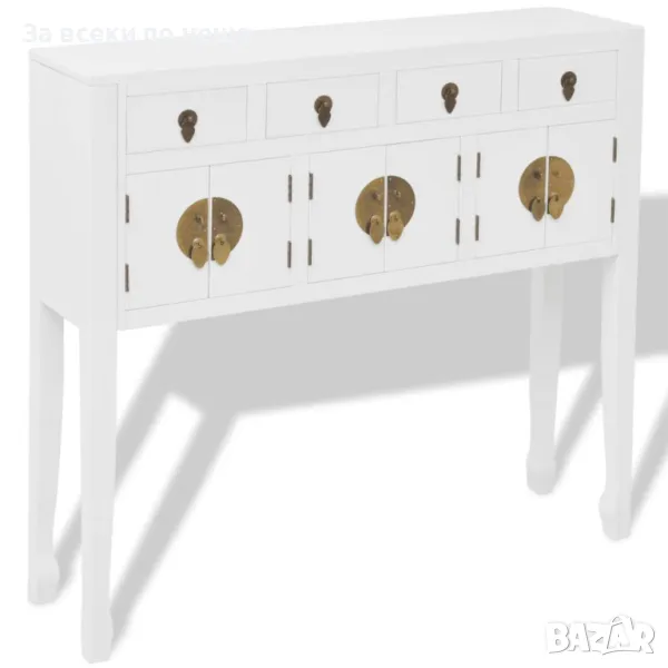 Бюфет китайски стил, масивно дърво, бял Код P243, снимка 1