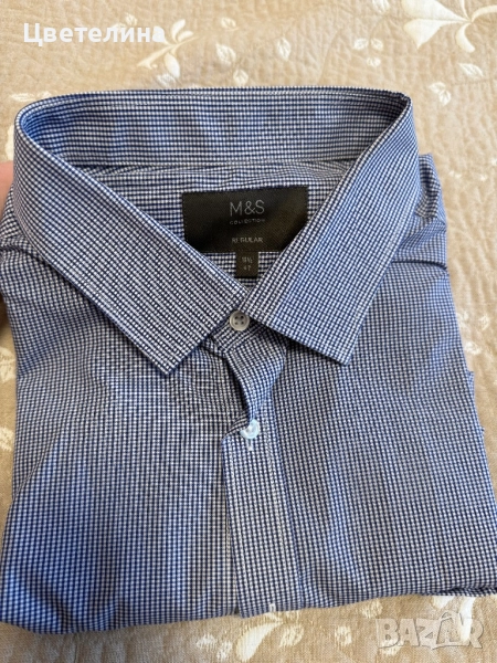 Мъжка риза MARKS & SPENSER /M & S/ -  18 1/2in/47cm, снимка 1