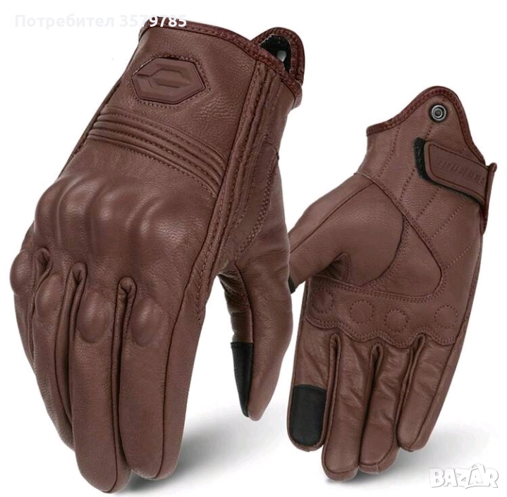Мотоциклетни ръкавици, кожени, за колоездене, ръкавици за езда с цели пръсти, снимка 1