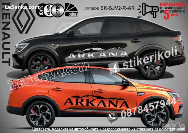 Renault Arkana стикери надписи лепенки фолио SK-SJV2-R-AR, снимка 1