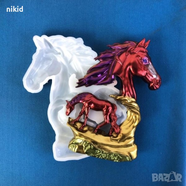 Кон в Кон силиконов молд форма фондан шоколад смола статуетка декор, снимка 1