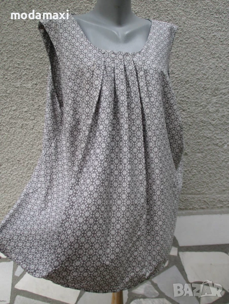 4XL Нов  топ  в сиво и бяло , снимка 1
