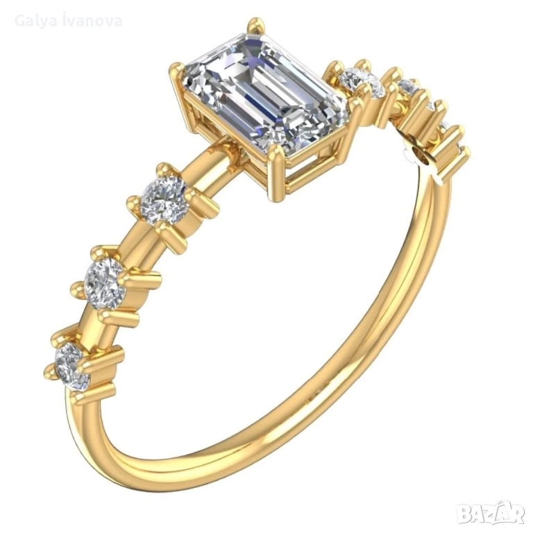 Годежен пръстен с правоъгълен камък, снимка 1