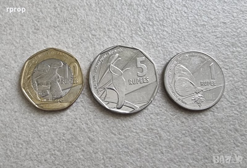 Монети. Сейшели . Сейшелски острови . 1 , 5 и 10 рупии. 2016 , 2018 година. Новата серия .3 бройки., снимка 1