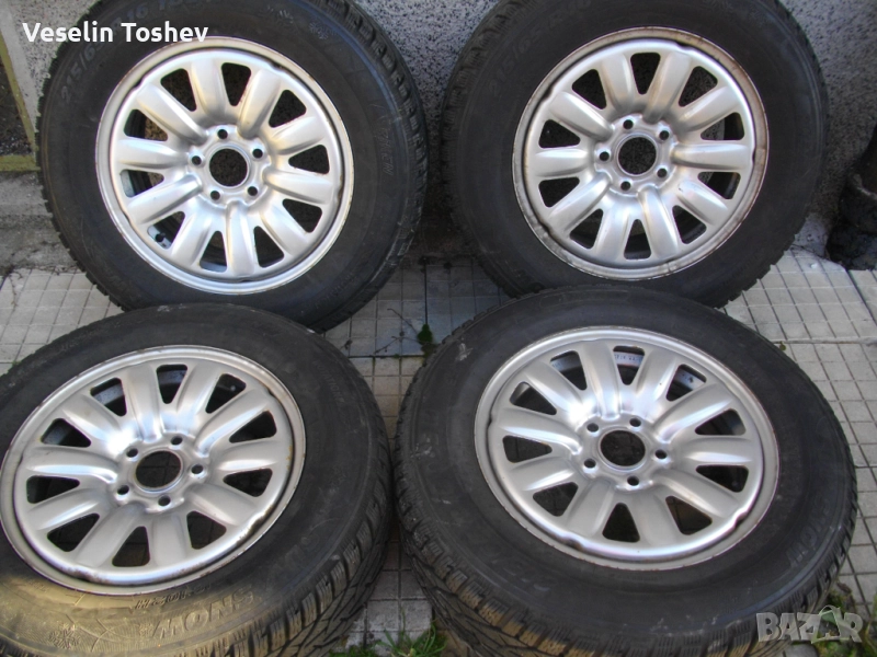 4бр. зимни 215/65/16 с железни джанти за джип Дачия,рено,нисан,опел, снимка 1