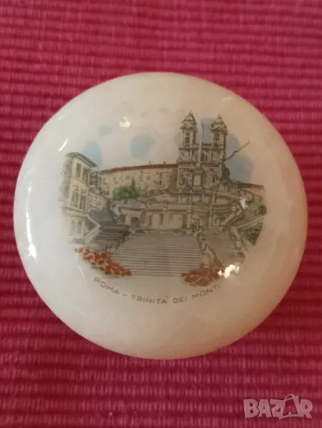 Винтидж кутийка за бижута от розов мрамор, Италия. , снимка 1