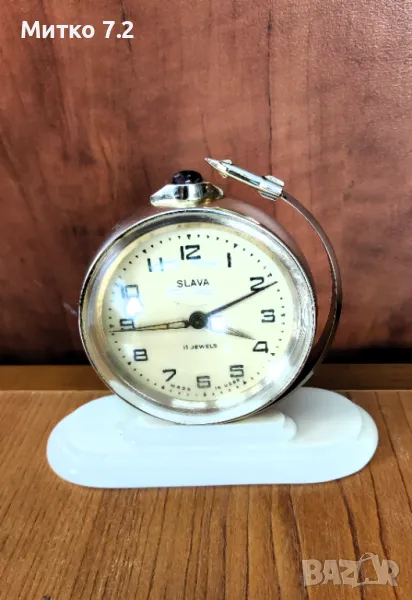 Будилник Слава 1962 глобус,ракета, снимка 1
